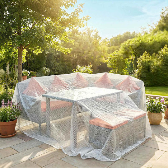 Outsunny Αδιάβροχος Μουσαμάς 140gr/m² 6x4μ. Ελαφρού Τύπου Λευκός