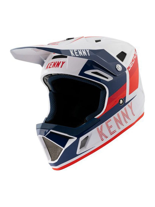 Kenny Decade Smach Цяло лице Каска за Колоездене Спускане по склона / BMX / Mountain White/Blue/Red