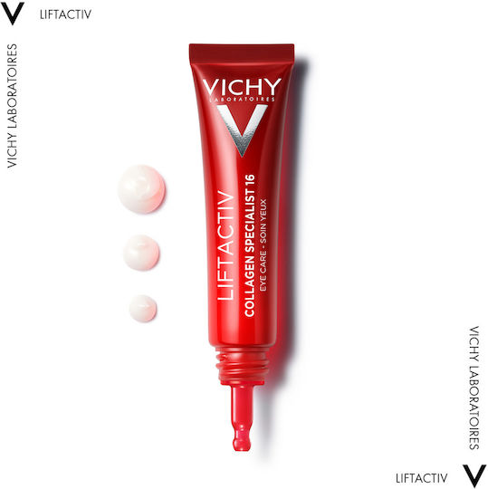 Vichy Liftactiv Collagen Specialist Eye Cream for Eye Bags Dark Circles Anti-Aging Firming Brightening and Moisturizing 15ml