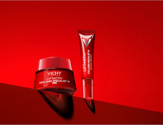 Vichy Liftactiv Collagen Specialist Eye Cream for Eye Bags Dark Circles Anti-Aging Firming Brightening and Moisturizing 15ml