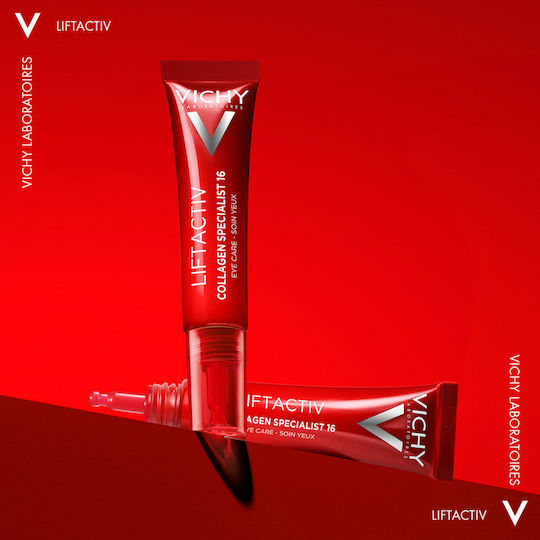 Vichy Liftactiv Collagen Specialist Eye Cream for Eye Bags Dark Circles Anti-Aging Firming Brightening and Moisturizing 15ml