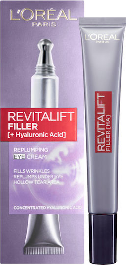 L'Oreal Paris Revitalift Filler Κρέμα Ματιών για Ενυδάτωση , Αντιγήρανση & Σακούλες 15ml