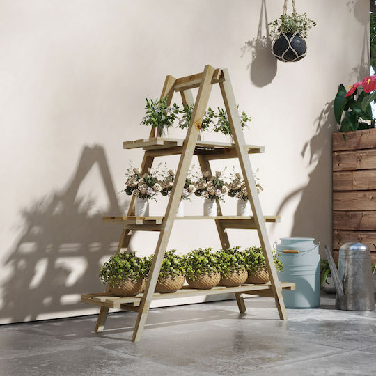 Outsunny Wooden Plant Stand 100x36x112cm
