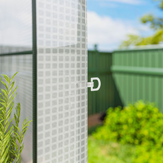 Outsunny 84H-446V00WT Greenhouse Tunnel with Shelves 1.23x1.87x1.89m