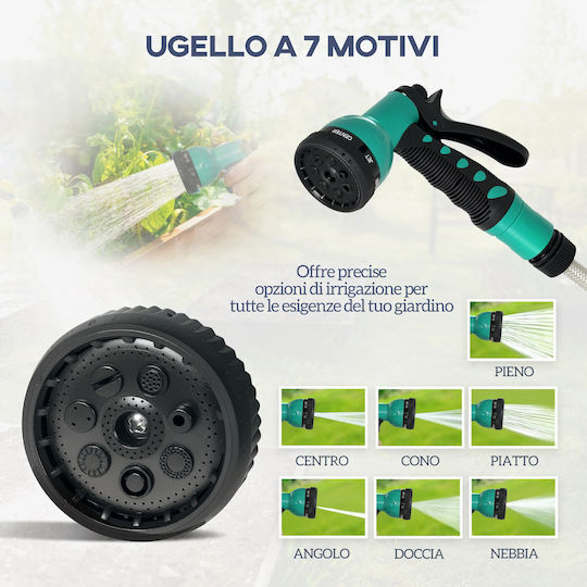 Outsunny Automatic Garden Hose Reel with Hose 25m
