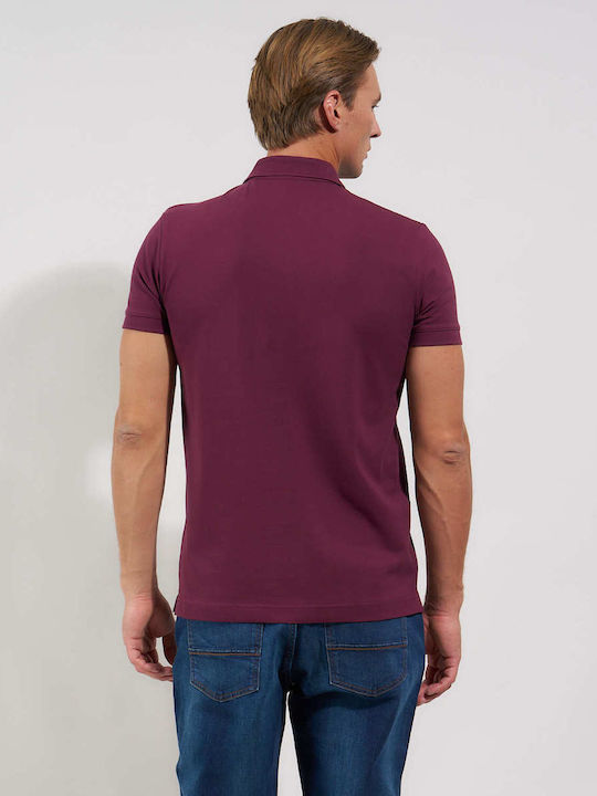Polo Short Sleeve Blouse Burgundy