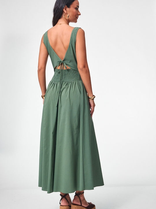 Summer Midi Dress Khaki