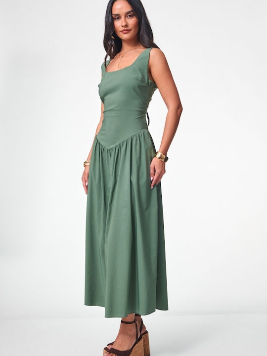 Summer Midi Dress Khaki