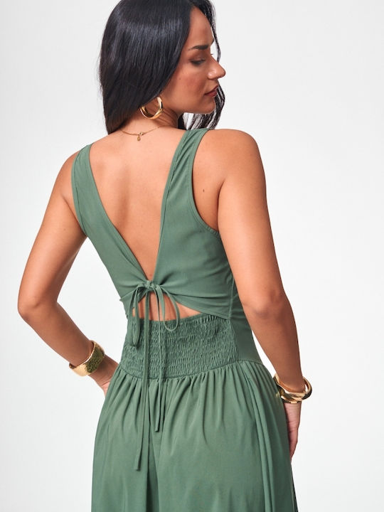Summer Midi Dress Khaki