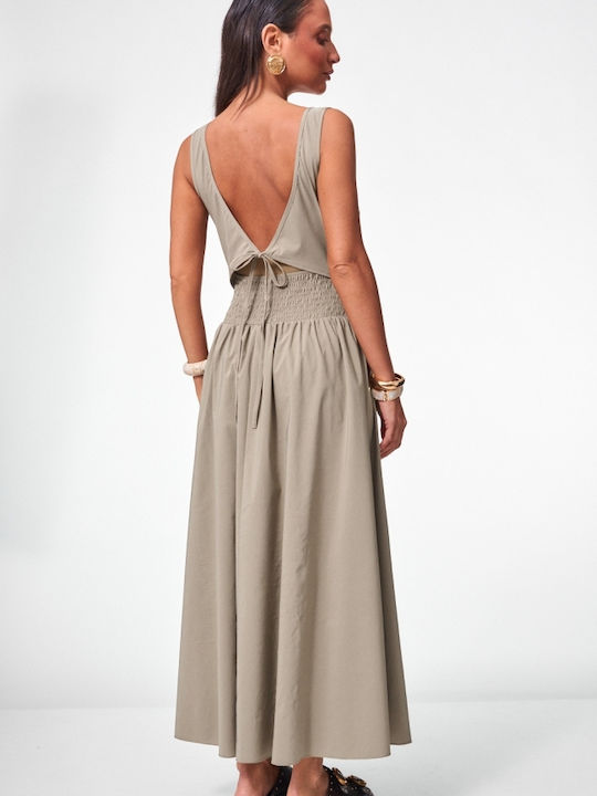 Summer Maxi Dress Beige Dark