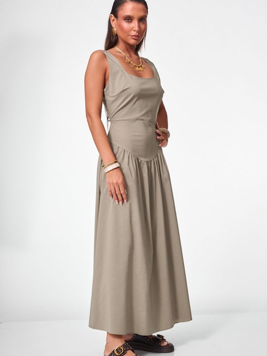 Summer Maxi Dress Beige Dark