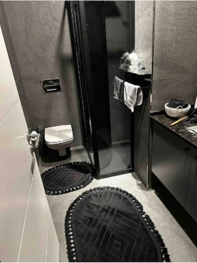SteweHome Badematten Set Schwarz 60x100cm 2 Stück