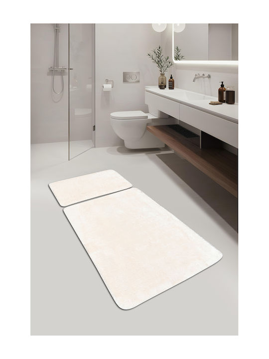 SteweHome Rutschfestes Set Badematten STE-029915-V66436 Beige 60x100cm 2 Stück