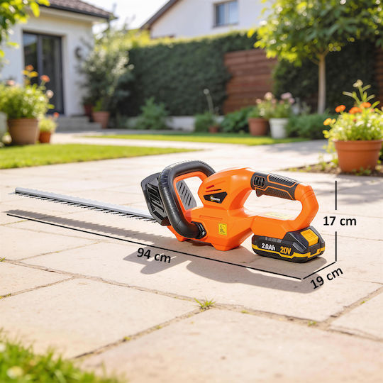 Outsunny 84H-741V90OG Μπορντουροψάλιδο Μπαταρίας 18V με Μήκος Λάμας 51cm