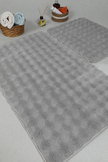 SteweHome Non-Slip Bath Mat Set STE-029911-V66417 Gray 50x80cm 2 Pieces