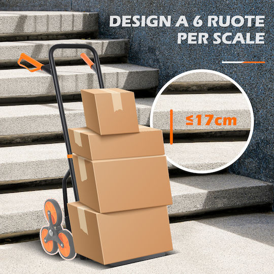 Durhand Collapsible Transport Trolley for Load Weight up to 120kg in Orange Colour