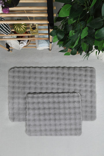SteweHome Non-Slip Set Bath Mats STE-029843-V66299 Gray 50x80cm 2 Pieces
