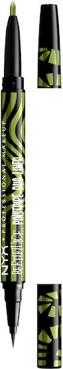 NYX Professional Makeup Beetlejuice Pin Stripe Stilou Eyeliner 03 Verde Crom 0.5ml
