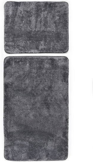 SteweHome Rutschfestes Set Badematten SteweHome Grau 60x100cm 2 Stück