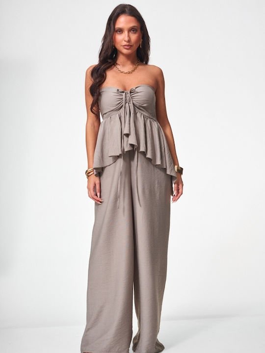 Damen Overall Formulare Beige Dunkel