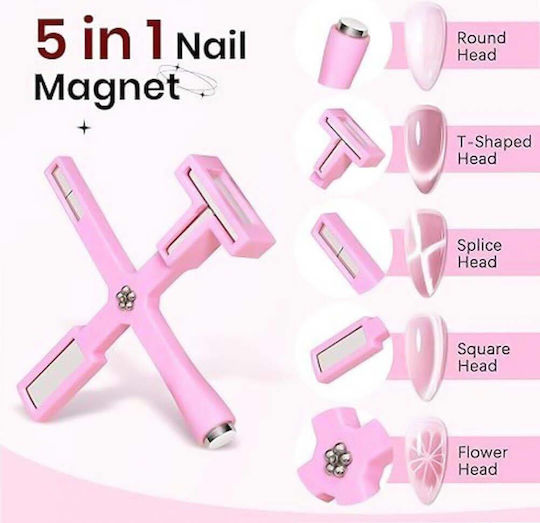 Wd Strong Magnet Петкратен Магнит За Нокти Cat Eye Ефект Розов