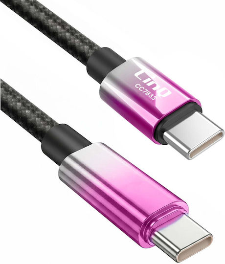 Linq USB Typ-C Zu USB Typ-C Schnelles Laden Kabel 80W LED Bildschirm 1,2m Lila
