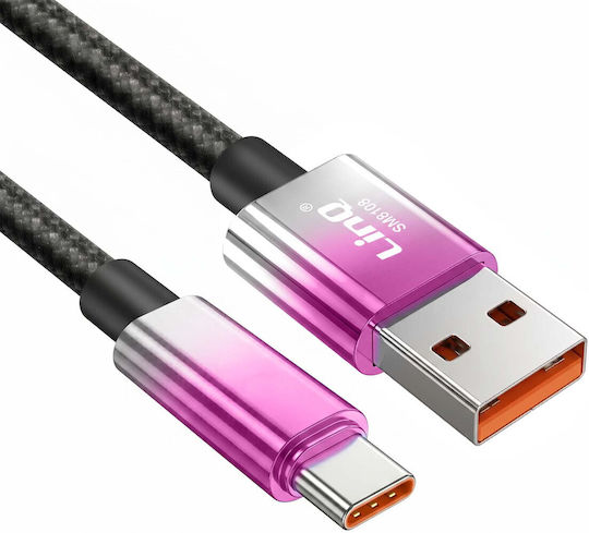 Linq USB Typ-C Zu USB Schnelles Laden Kabel 48W LED Bildschirm 1,2m Lila