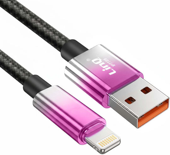 Linq Lightning To Usb Charging Cable 15w Led Screen 1.2m Purple