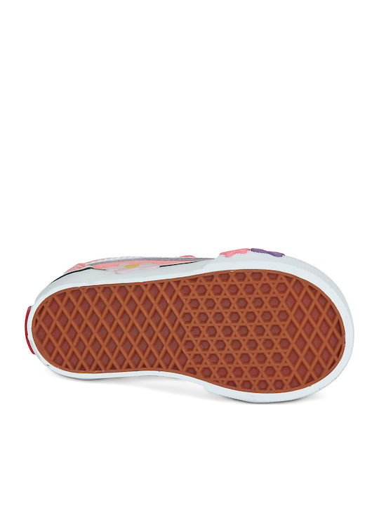 Old Skool V Kids Sneakers with Hoop & Loop Closure Pink