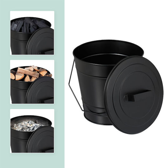 Relaxdays Gray Fireplace Ash Bucket