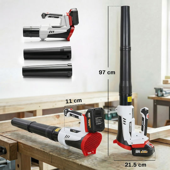 Outsunny Handheld Leaf Blower 18V with 1 Battery 4Ah & Volume Control with Maximum Air Speed 149km/h