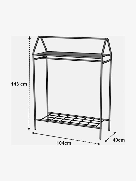 SteweHome SteweHome Kleiderständer aus Metall Schwarz 104x143cm