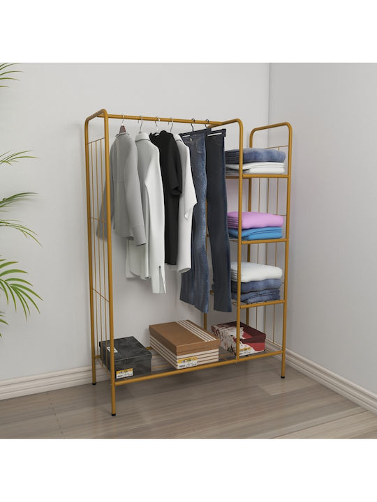 SteweHome Floor Garment Rack Metal Gold 104x148cm