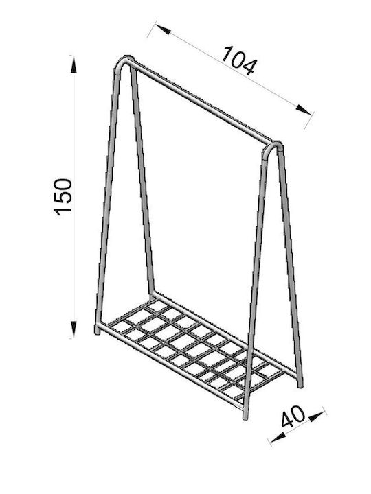 SteweHome Cremasteră de Podea din Metal Albă 100x152cm