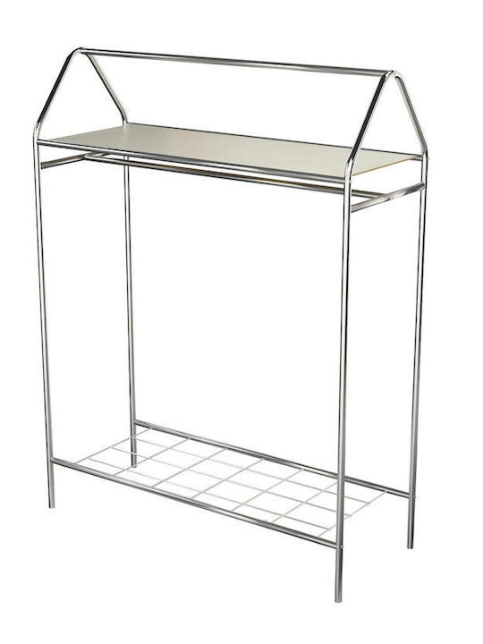 SteweHome Floor Garment Rack Metal Silver 104x143cm