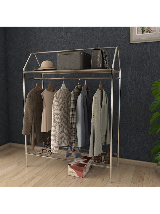 SteweHome Floor Garment Rack Metal Silver 104x143cm