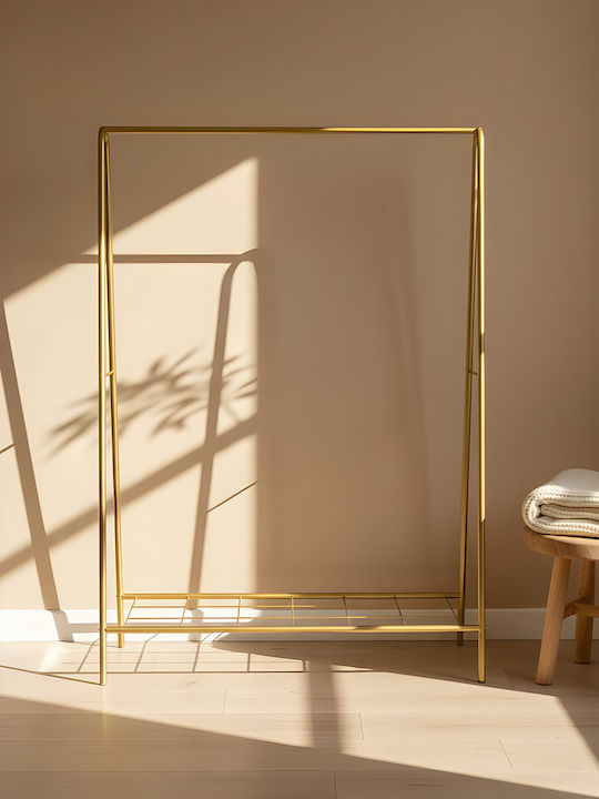 SteweHome Kremastră De Podea Din Metal Aurie 100x152cm