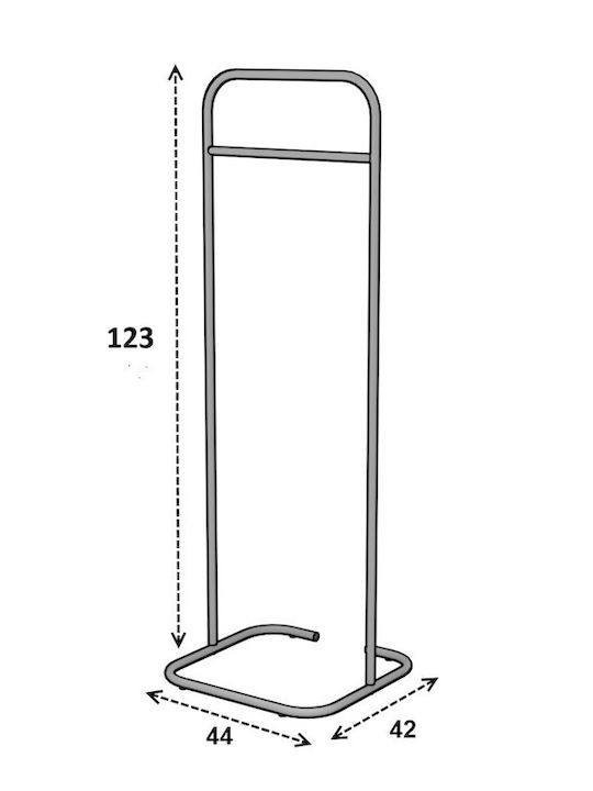 SteweHome Κρεμάστρα Δαπέδου από Μέταλλο Μαύρη 44x44x123cm
