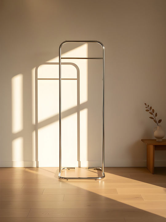 SteweHome Kremastră de Podea din Metal Argintiu 44x44x123cm