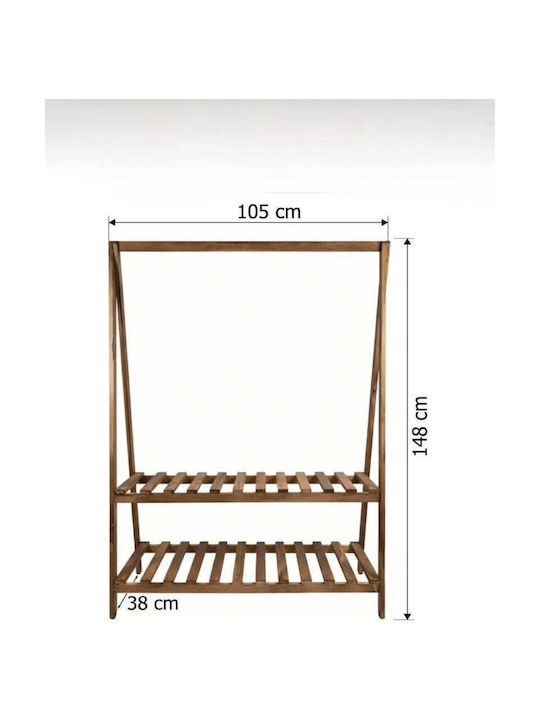 SteweHome Kremastră de Podea din Lemn Maro 105x148cm