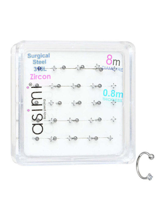 Asimi Body Piercing Σκουλαρίκι Μπάρα Μύτης 8 x 2mm Asimi Body Piercing Σκουλαρίκι Μπάρα Μύτης 8 x 2mm