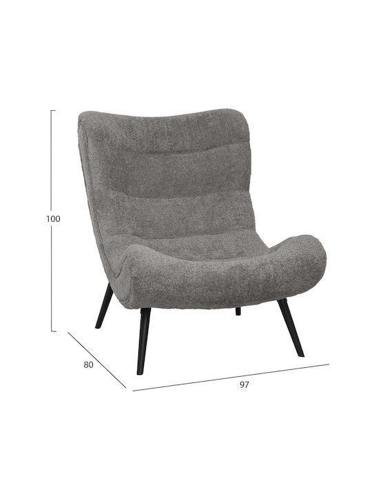 Fotoliu cu Taburet Gri 97x80x100cm