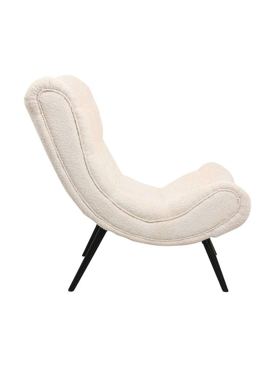 Polstersessel mit Fußhocker Ecru 97x80x100cm