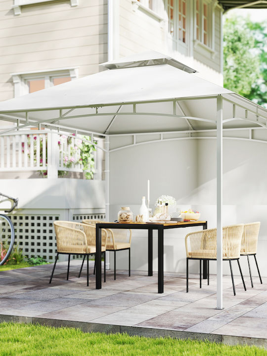 Outsunny Gazebo de Grădină Bej 3x3m