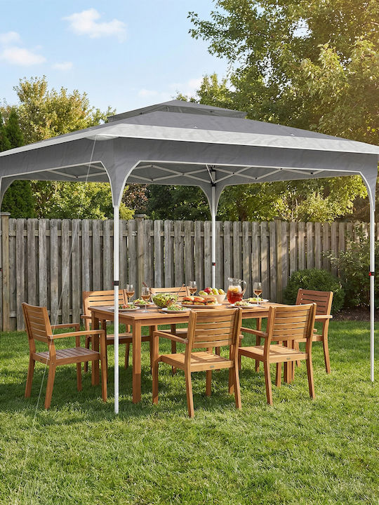 Outsunny Πτυσσόμενο Κιόσκι Κήπου Pop-up Γκρι 3.5x3.5m