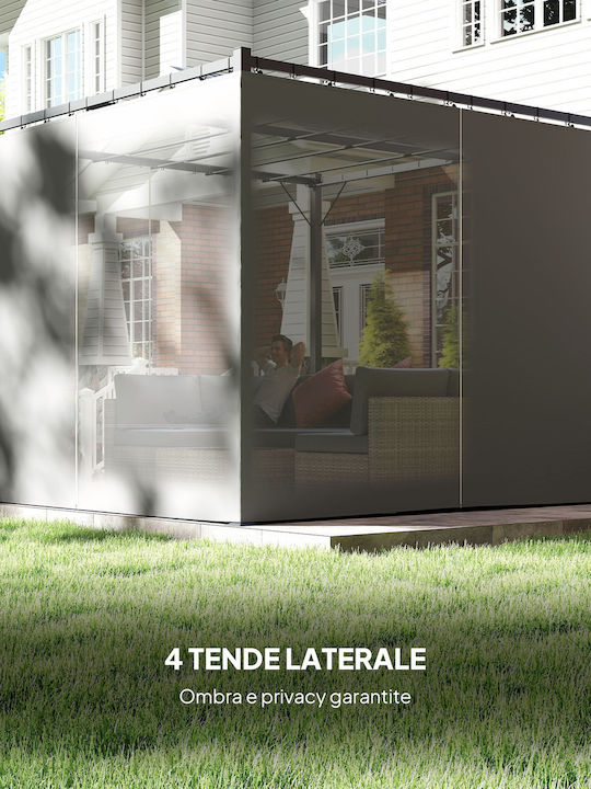 Outsunny Garden Gazebo Gray 3x3m