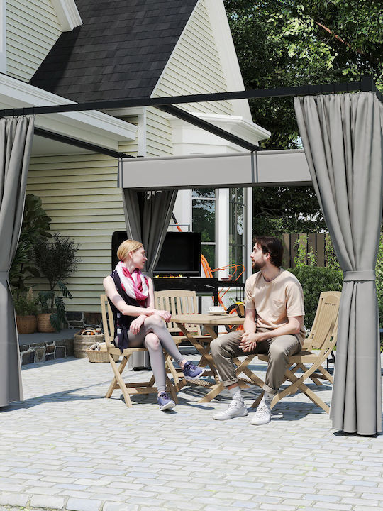Outsunny Garden Gazebo Gray 3x3m