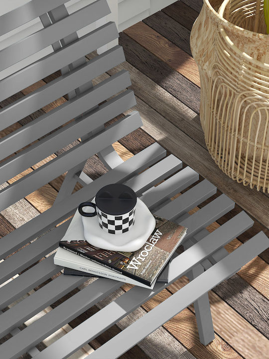 Outdoor Metal Gray Bench 123x67x79cm