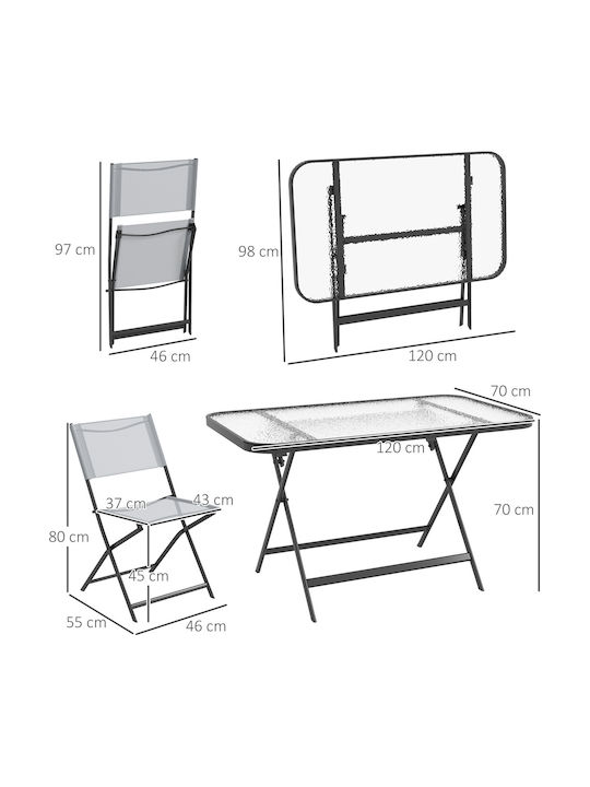 Garten- und Outdoor-Möbelsets 5 Stück Gray