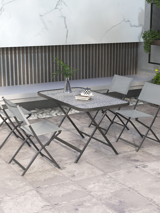 Garten- und Outdoor-Möbelsets 5 Stück Gray
